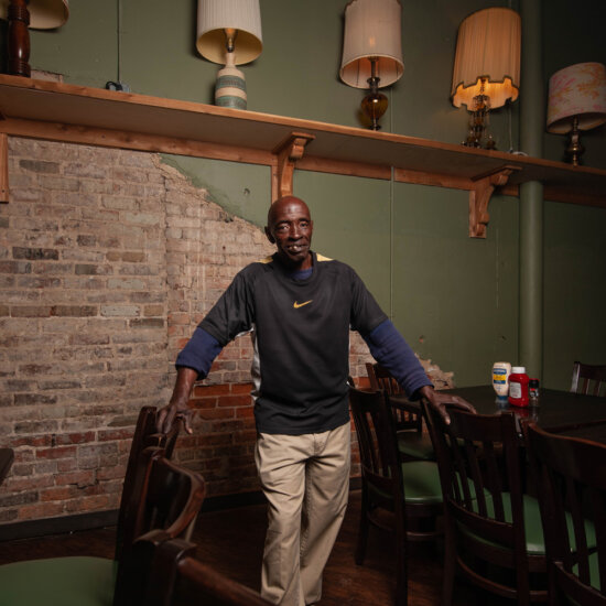 Showtime Nathaniel Johnson a dishwasher at the Rookery in Macon GA for 15 years. Service industry workers in Georgia